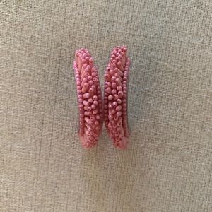 Fun Beaded Pink Hoop Earrings